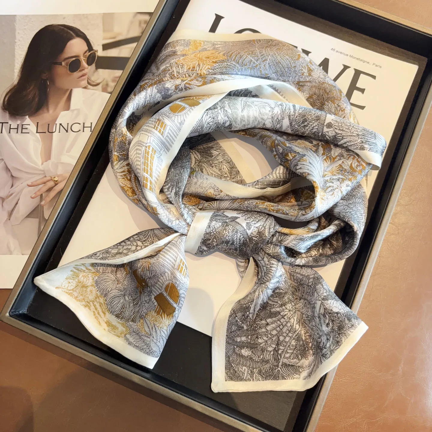 両面シルクスカーフ女性のファッション多用途新スタイルスモールロング-00-桑シルクサテンフェイススカーフネクタイスカーフ