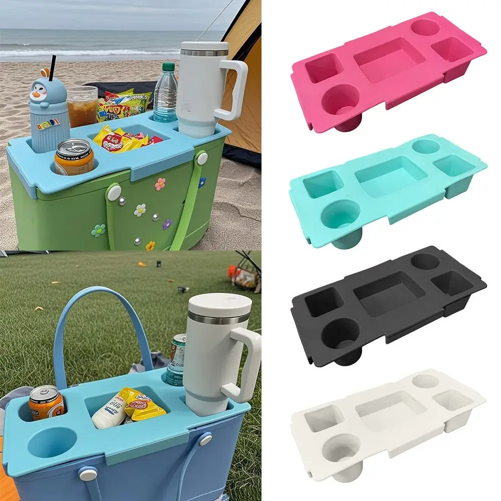Creative EVA Top Cup Phone Holder Tray Waterproof Divider Storage Lid Soft Cup Organizer Holder for Outdoor Beach Camping Travel