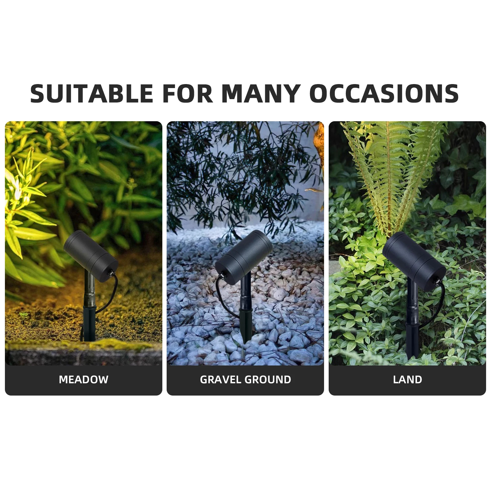 

20pcs Ground Stakes for Garden Landscape Lights Accessories 14x140mm M8 Hole Plastic Lawn Lamp Spikes Decorative Pile