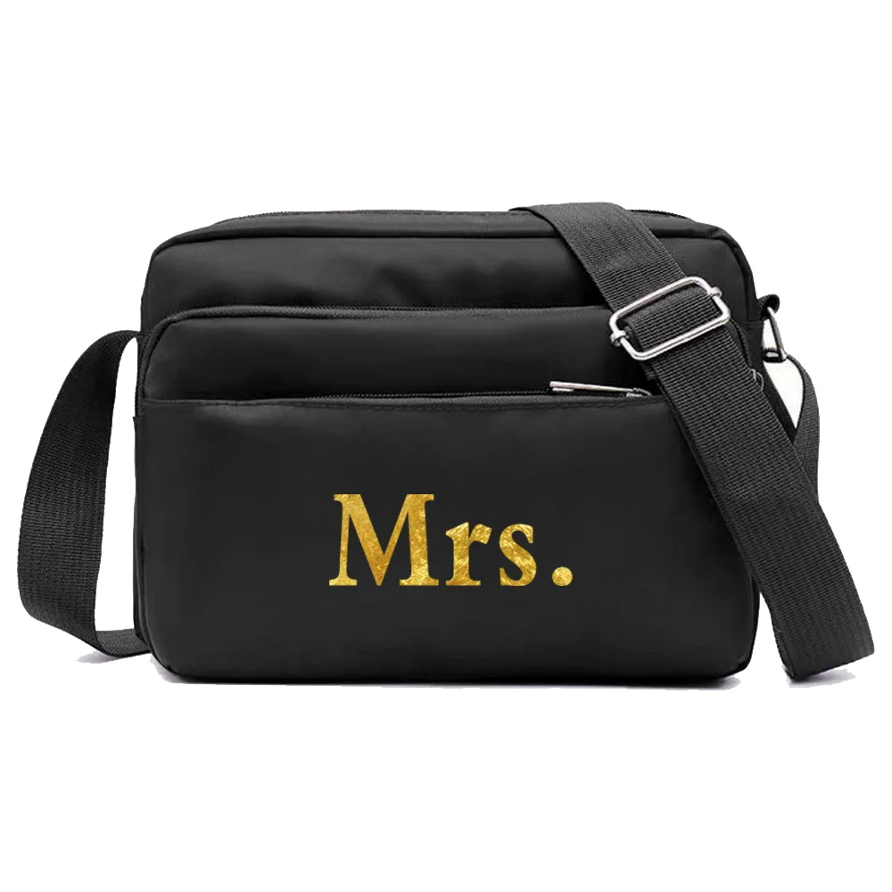Customized Name New Portable Multi-layer Travel and Leisure Simple Black Storage Bag Single Shoulder Crossbody Bag