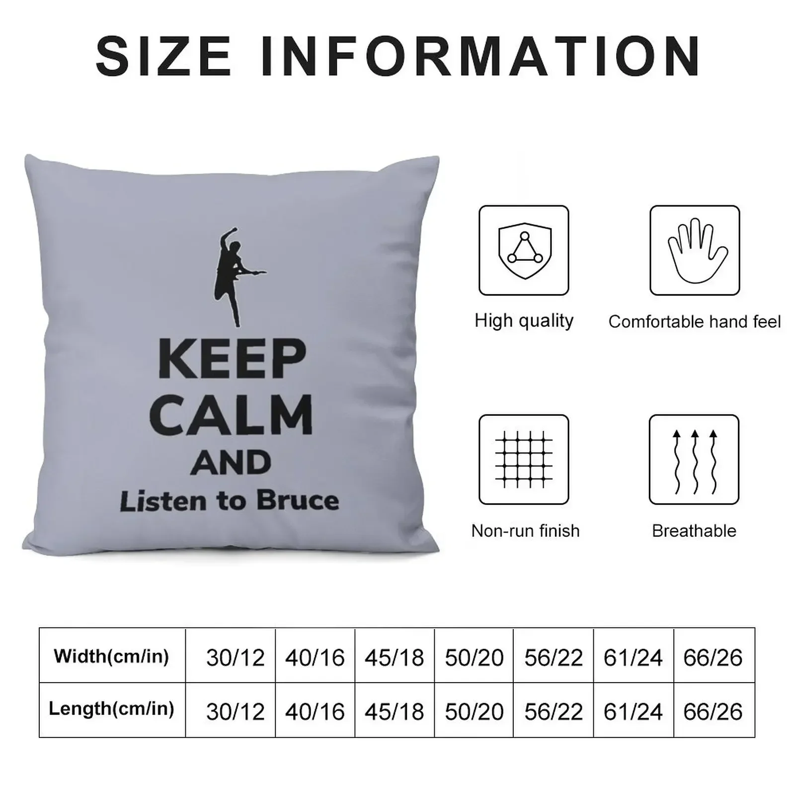 Keep calm and listen to Bruce Throw Pillow Christmas Covers autumn decoration Christmas Pillows pillow