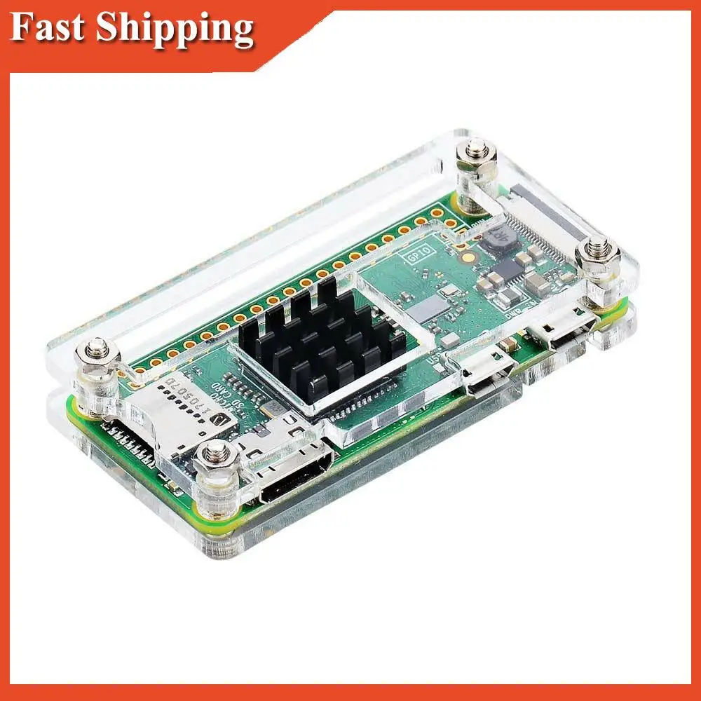 Эффективный акриловый чехол 4 в 1, комплект для Raspberry Pi Zero W и Pi Zero с радиатором
