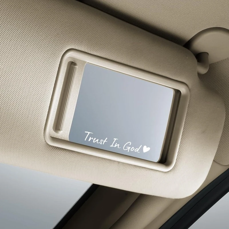 4PCS Trust in God Car Stickers Waterproof for Motorcycle Rearview Mirrors Auto Rearview Mirrors DIY Funny Vinyl Decals