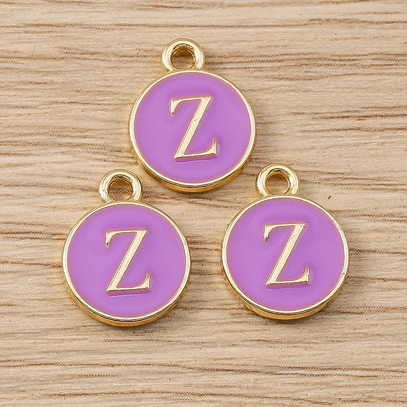 10 Stück 11 x 14 mm niedliche Emaille 26 A-Z Alphabet Buchstaben Charms Anhänger für Schmuckherstellung Ohrringe Halsketten DIY Bastelzubehör – Detail 28