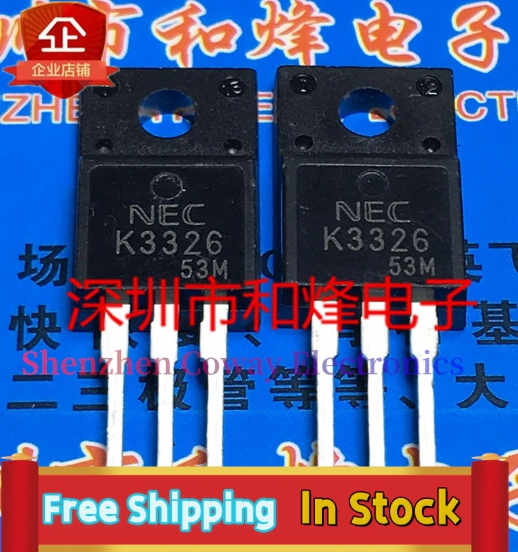 10PCS-30PCS  K3326 2SK3326  TO-220F MOS 500V 10A  In Stock Fast Shipping