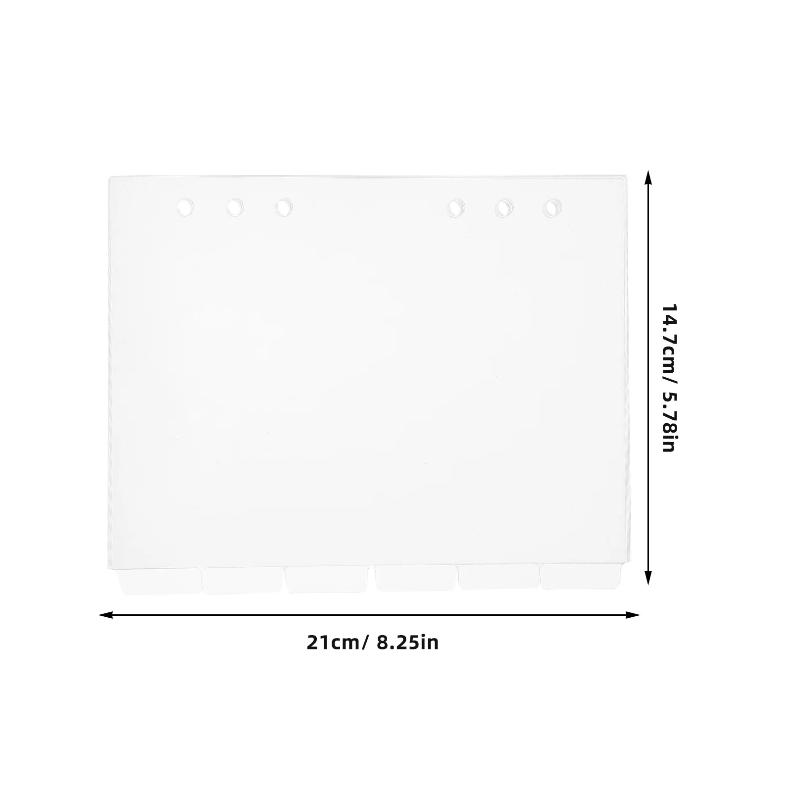 6Pcs Acrylic Binder Dividers Clear 6-Hole for A5 Size Refillable School Office Document Tabs Binder Tabs Tab Dividers