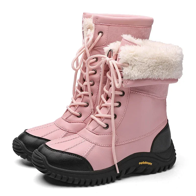

Woman Snow Boots Women Winter Shoes Waterproof Girl's Mid-Calf Boots Shoes Warm Plush Boots Womens Plush Size 42