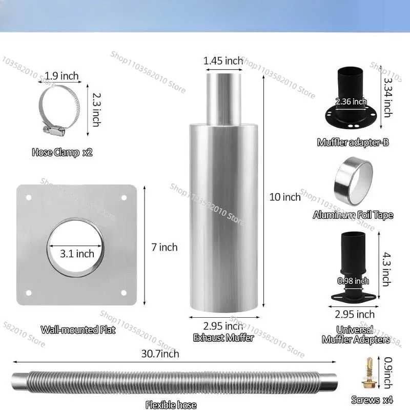 

Generator Expansion Kit with Insulated Wall-Mount Exhaust Vent and Heat Shield Plate