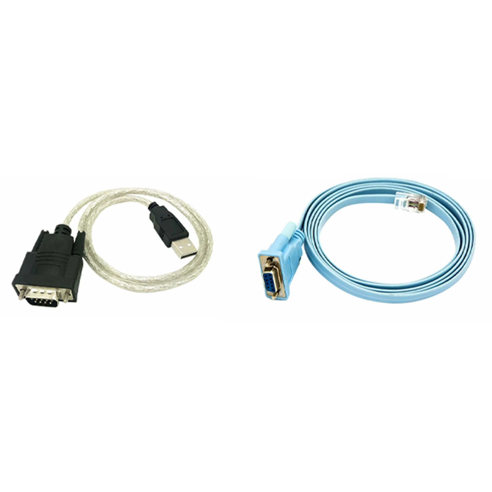 

Сетевой кабель 5X RJ45 Последовательный кабель Rj45 к DB9 и RS232 к USB (2 в 1) Адаптер Ethernet CAT5 Консольный кабель локальной сети