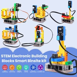 Kidsbits STEM Electronic DIY Pack Building Blocks Smart Binsite Sensor Kit For Arduino ESP32 Python Language Compatible Lego