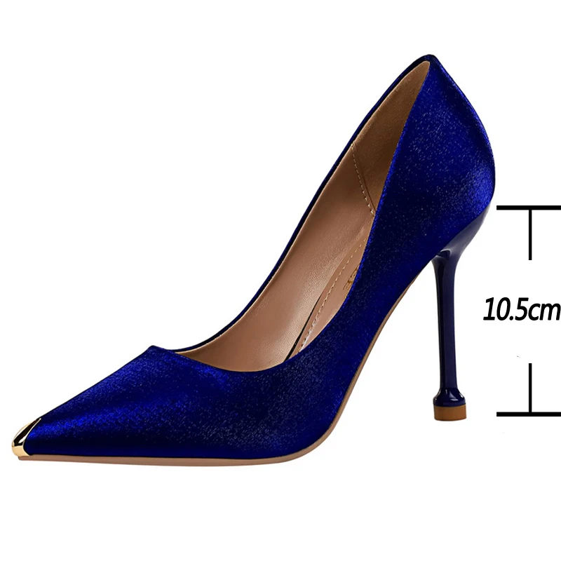 BIGTREE Shoes 2023 New Women Pumps Spring High Heels Satin Luxurious Banquet Shoes Stiletto Metal Tip Heels Women Party Shoes