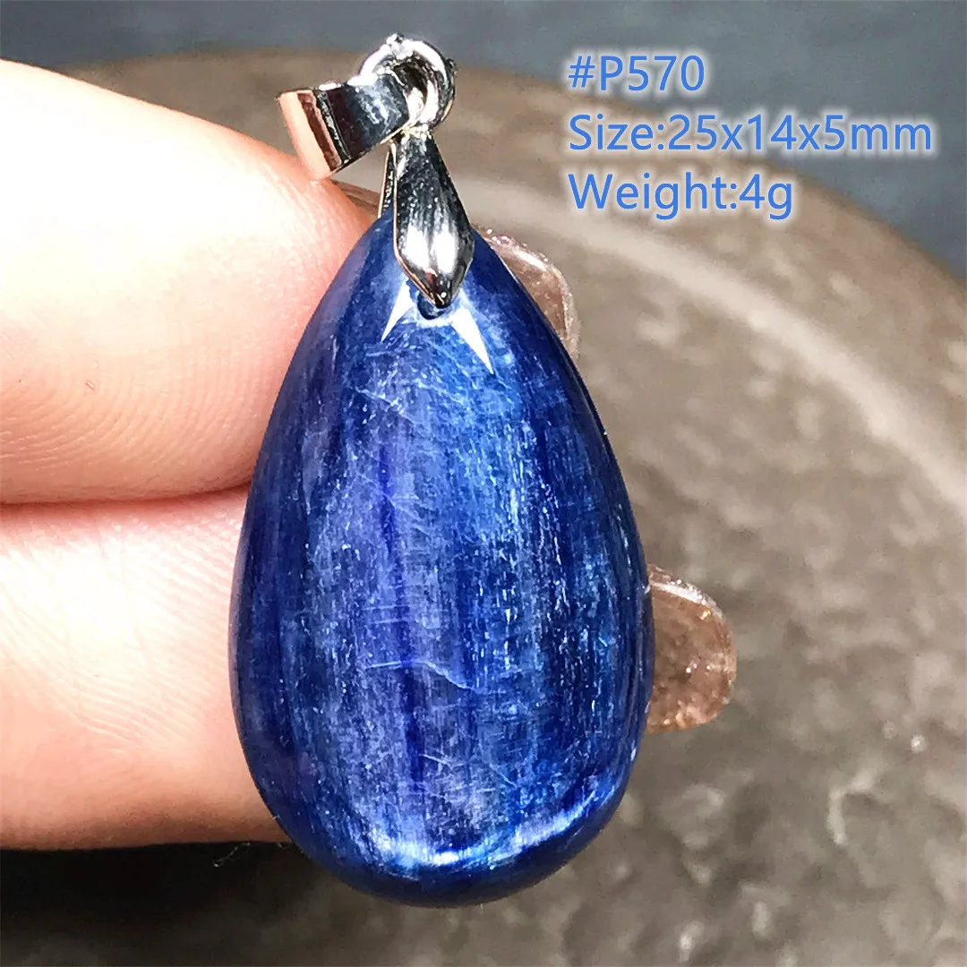 Natural Kyanite Stone Pendant Jewelry For Women Lady Men Crystal Wealth Reiki Luck Gift Silver Beads Cat Eye Gemstone AAAAA