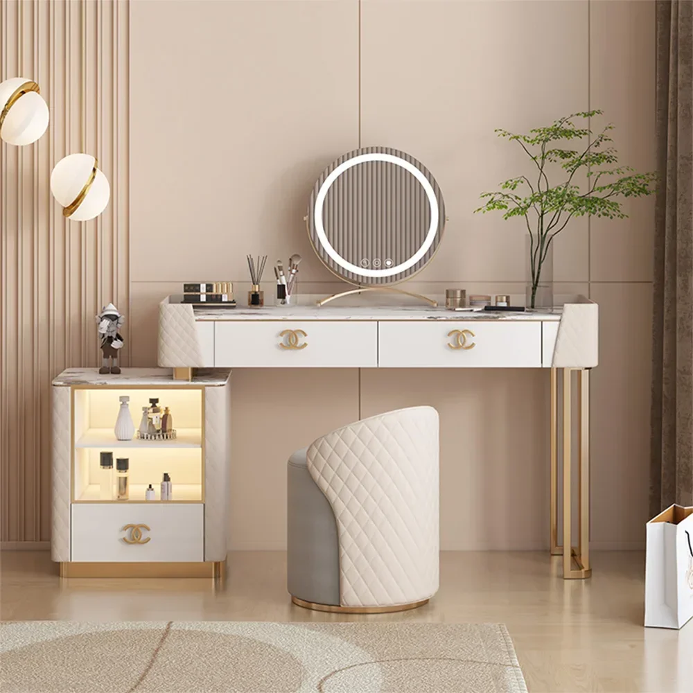 

'Bedroom Furniture Modern Makeup Desk Wooden Minimalist Storage Cabinet With Mirror Vanity Makeup
