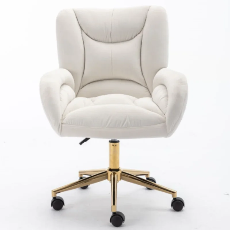 Full KD Velvet Fabric Material Adjustable Height Swivel Home Office Chair For Indoor Office With Gold Legs,Multiple colours