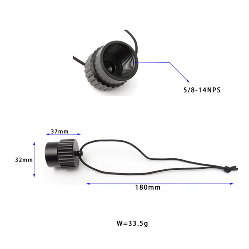 

N37R_Пылезащитная крышка с резьбой для подводного плавания, крышка заглушки Din 5/8-14NPS, черная