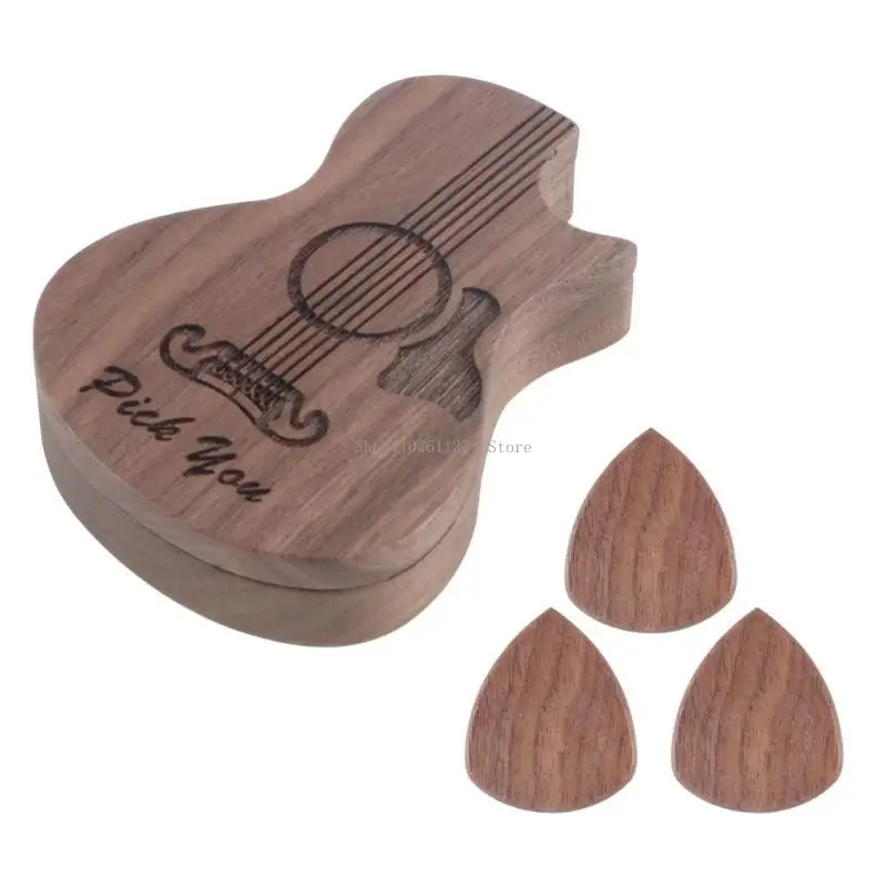 Guitar Pick Storage Box Container Rotating Open Guitar Plectrums Cases Guitar Pick Collector Guitar Accessories