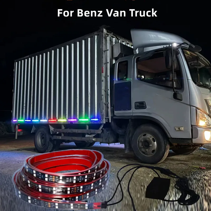 

LED Truck Light Strips Warning Light RGB Colorful Flexible Streamer LIght Bar Atmosphere Lamp with Remote 24V For Benz Van Truck