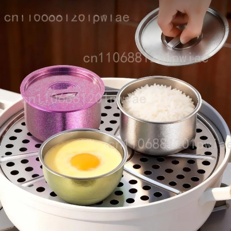 Steamed Egg Bowl: Home-Use Bowl for Steamed Eggs; Single-Serving Steaming Bowl with Lid