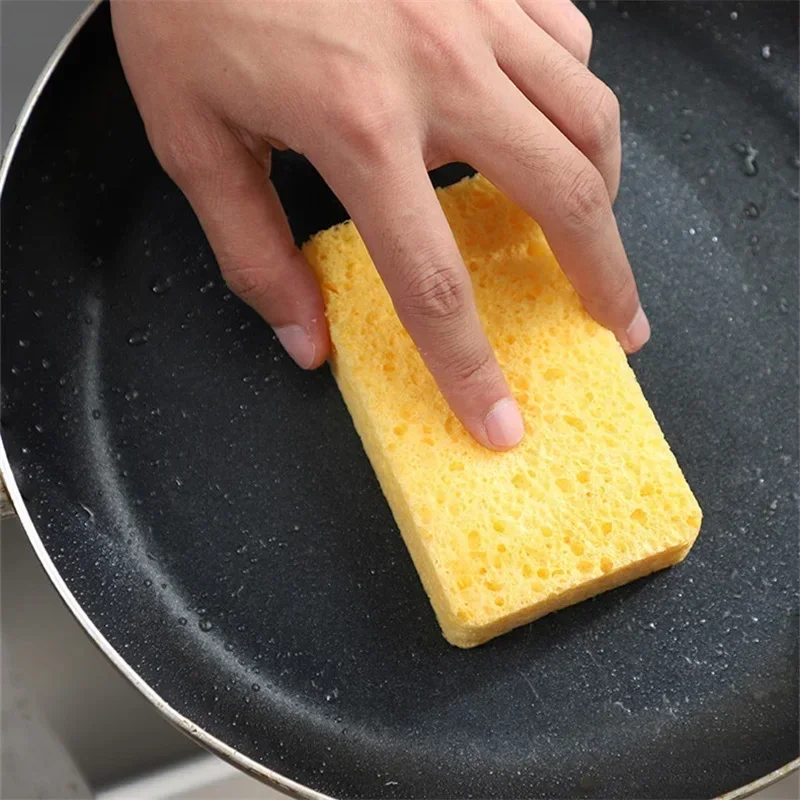 2-5pcs Kitchen Wood Pulp Magic Sponge Eraser For Washing Dishes Cooktop Removes Rust Tableware Pan for Home Cleaning Tools