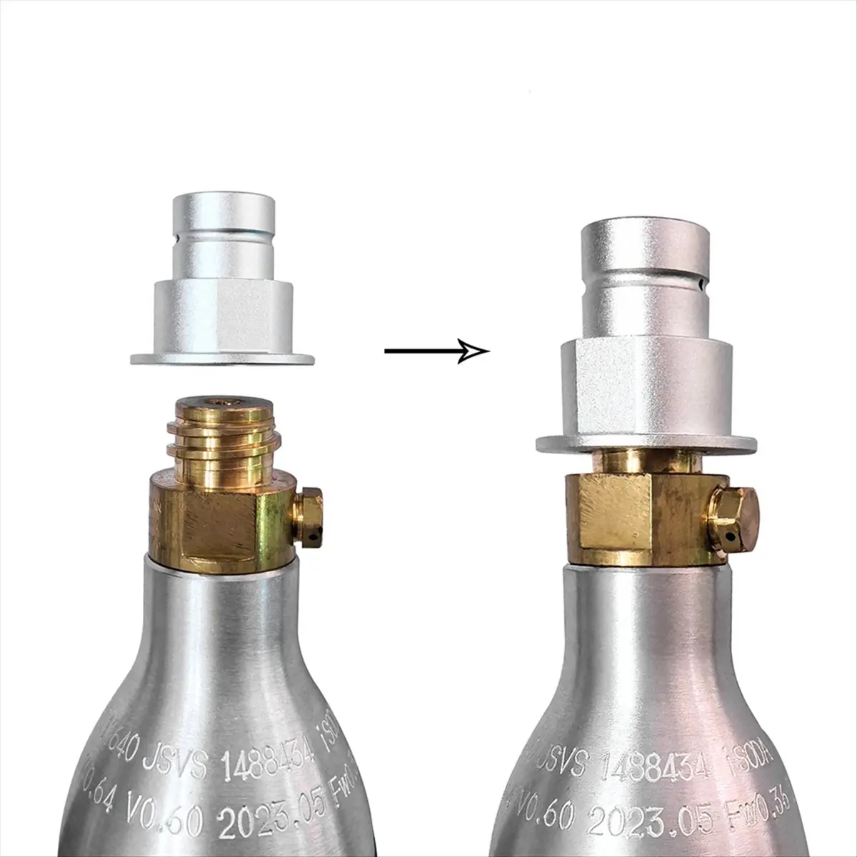 

Адаптер для газирования воды Terra DUO ART: быстроразъемный соединитель CQC для внешнего баллона CO2