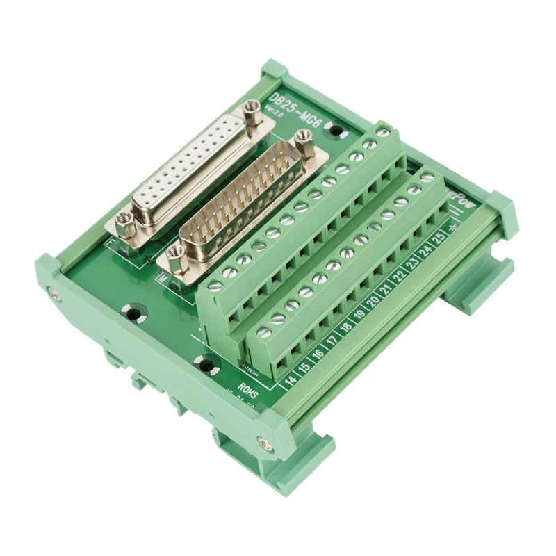 

DB25 DIN Rail Mount Interface Module Male/Female Connector Breakout Board