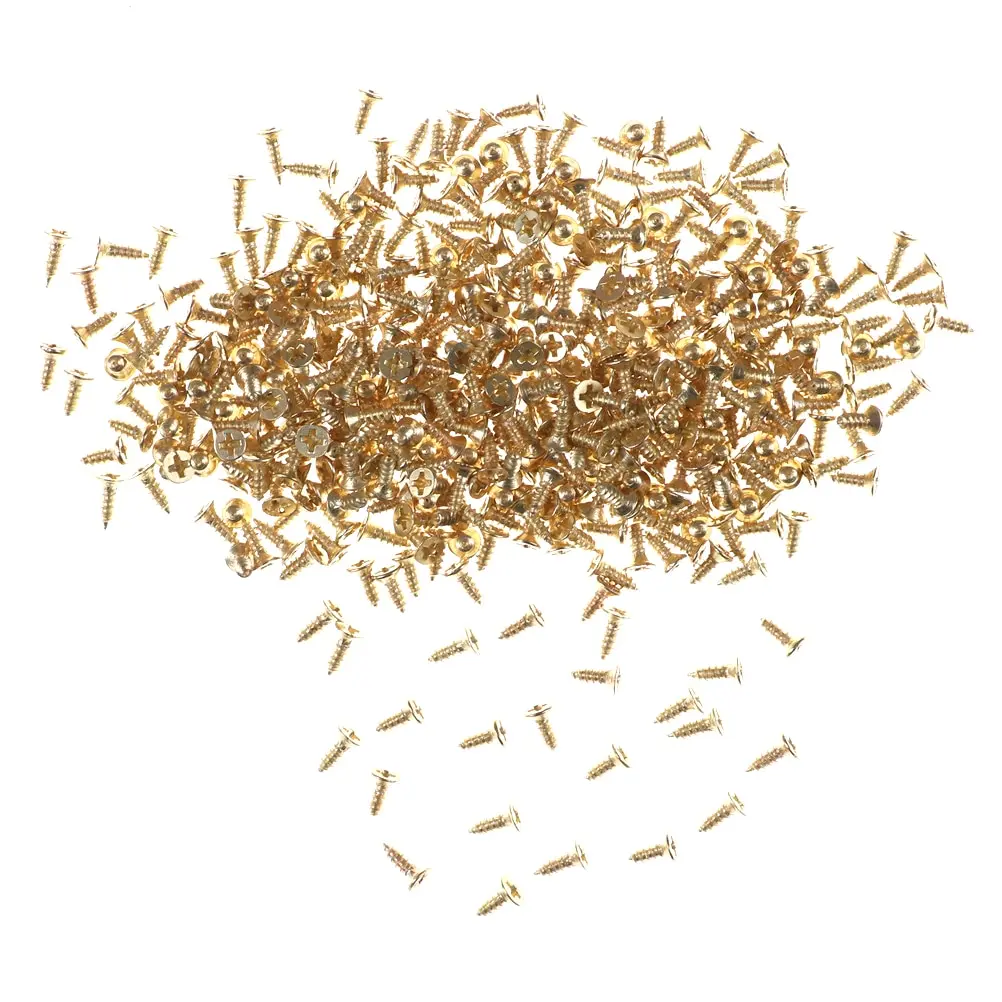 380 pcsFlat viti autofilettanti materiale in ottone viti dorate strumenti per la creazione di modelli fai da te 2*6mm