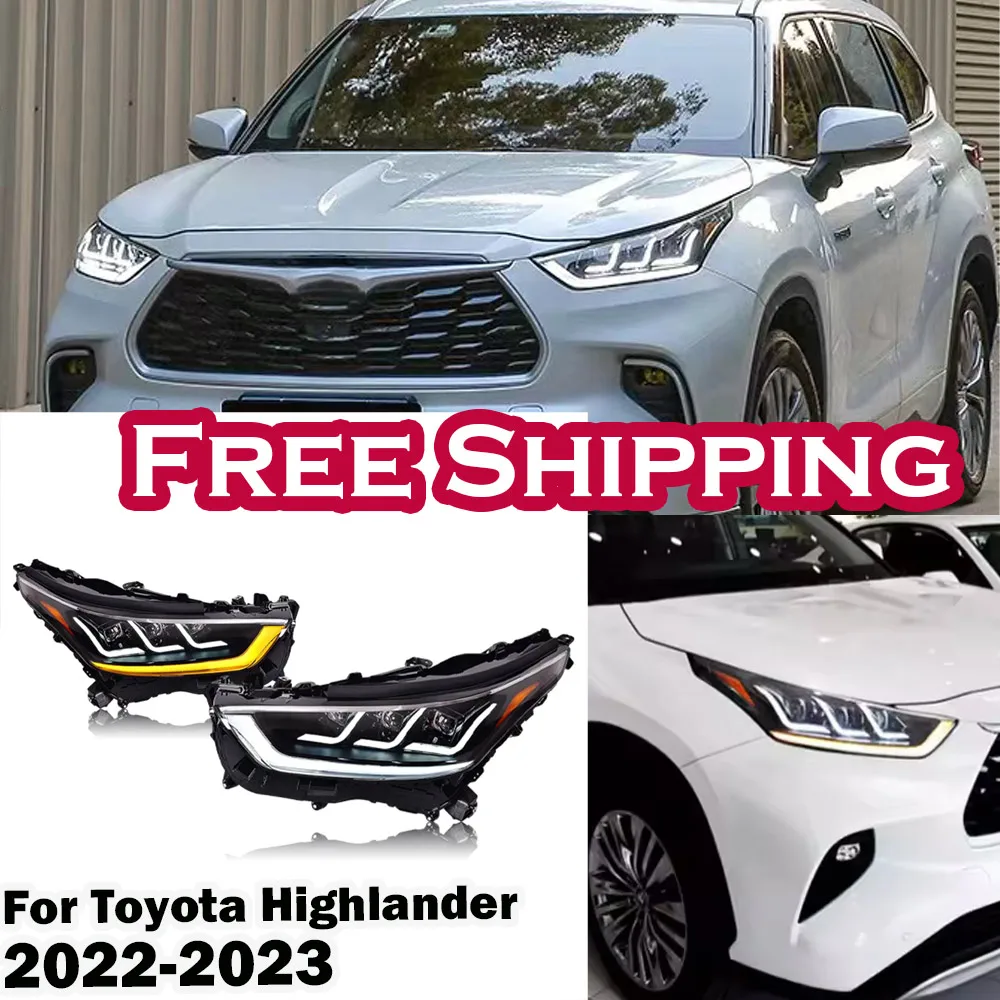 

Автомобильная фара в сборе для Toyota Highlander 2022-2023, обновленная Модифицированная в новую автомобильную фару Highlander с динамическим поворотным сигналом