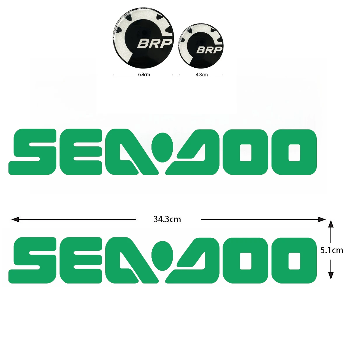 Jet-Ski-Aufkleber 68mm Epoxy-Emblem 48mm Abzeichen SEA-DOO Bootsaufkleber Vinyl-Dekal Zubehör RXP RXT GTI Spark GTX Für BRP SEADOO