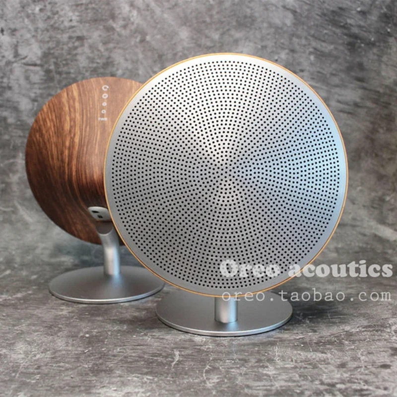 ลำโพงคอมพิวเตอร์สเตอริโอ TWS สำหรับใช้ในบ้านเพลงซับวูฟเฟอร์ไร้สายระบบสัมผัส NFC ลำโพงบุ๊คเชลฟ์ไม้ย้อนยุคมินิ