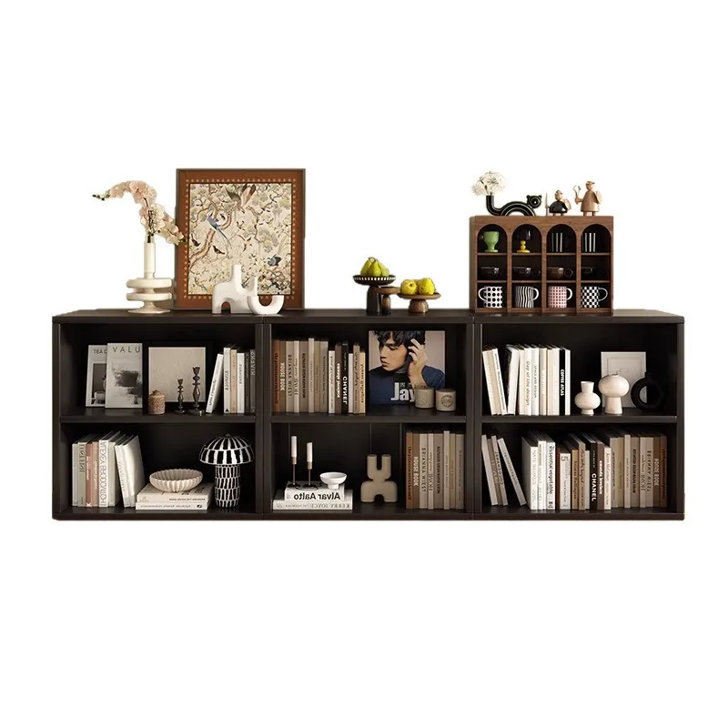 

Bookshelf floor-to-ceiling premium black floor-to-ceiling Kalek lattice cabinet, sofa side cabinet, home living room