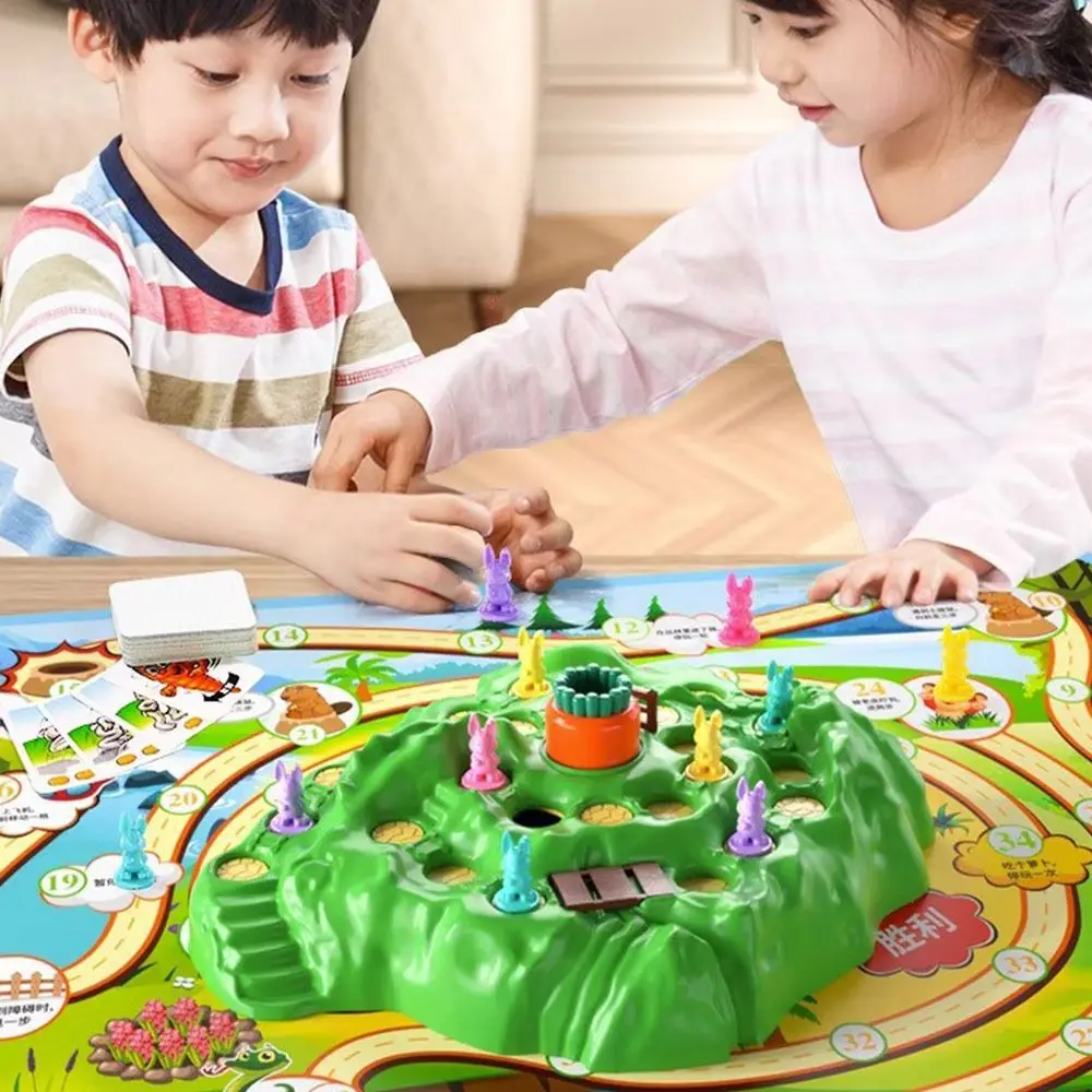

Multicolor Carrot Rabbit Trap Table Board Game Plastic Safe Material Challenge Game Cartoon Rabbit Logical Game