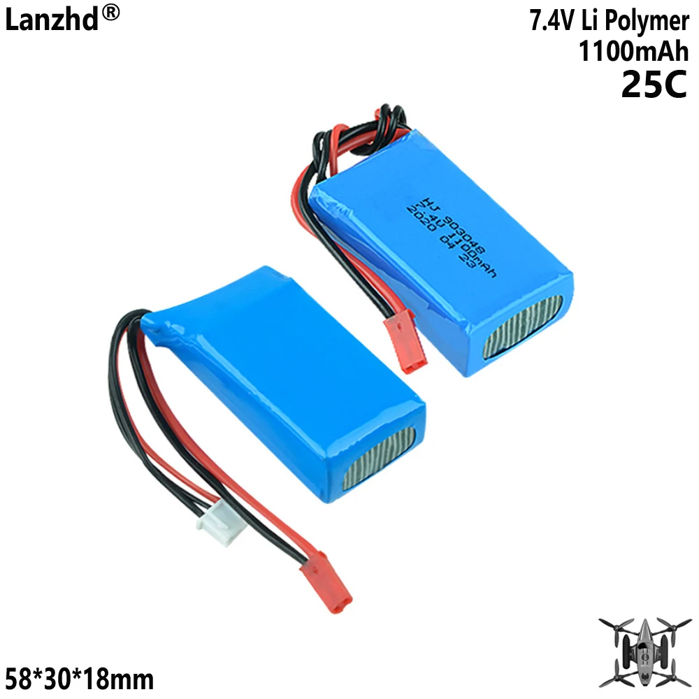 7.4V 1100mAh lithium polymer battery 903048 For is suitable for Weili A949, A959, A969 remote control high-speed vehicle battery