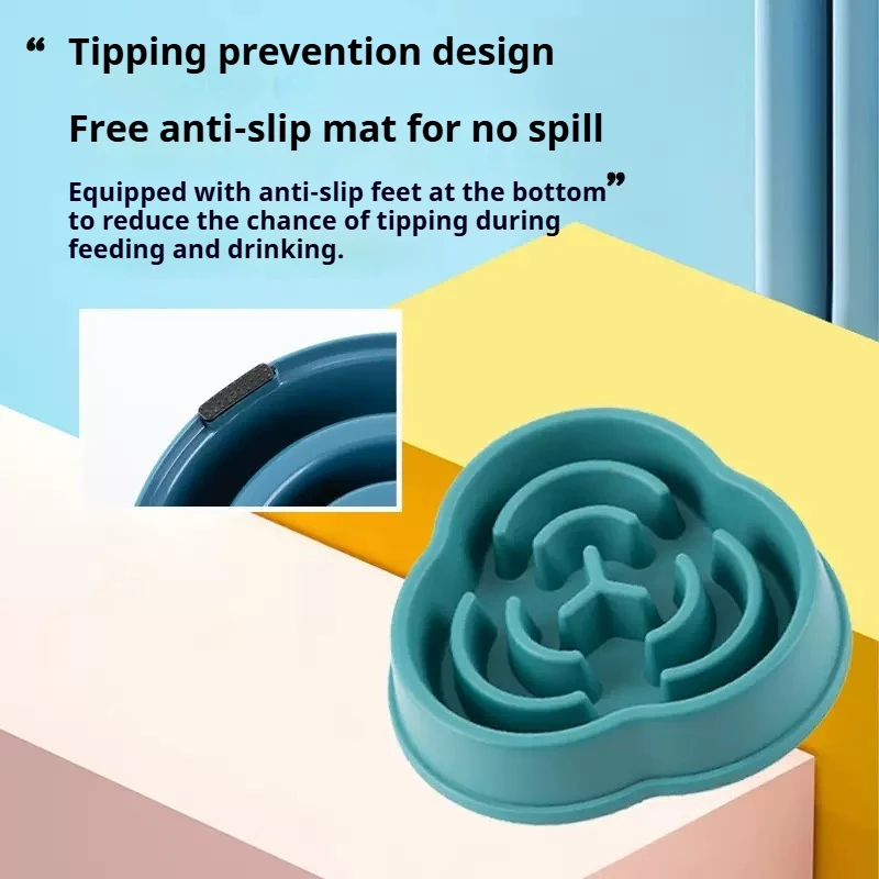 1PC Pet Slow Food Bowl Anti Choking Dog Bowl Dog Bowl Anti Overturning Pet Food Supplies and Feeding Device