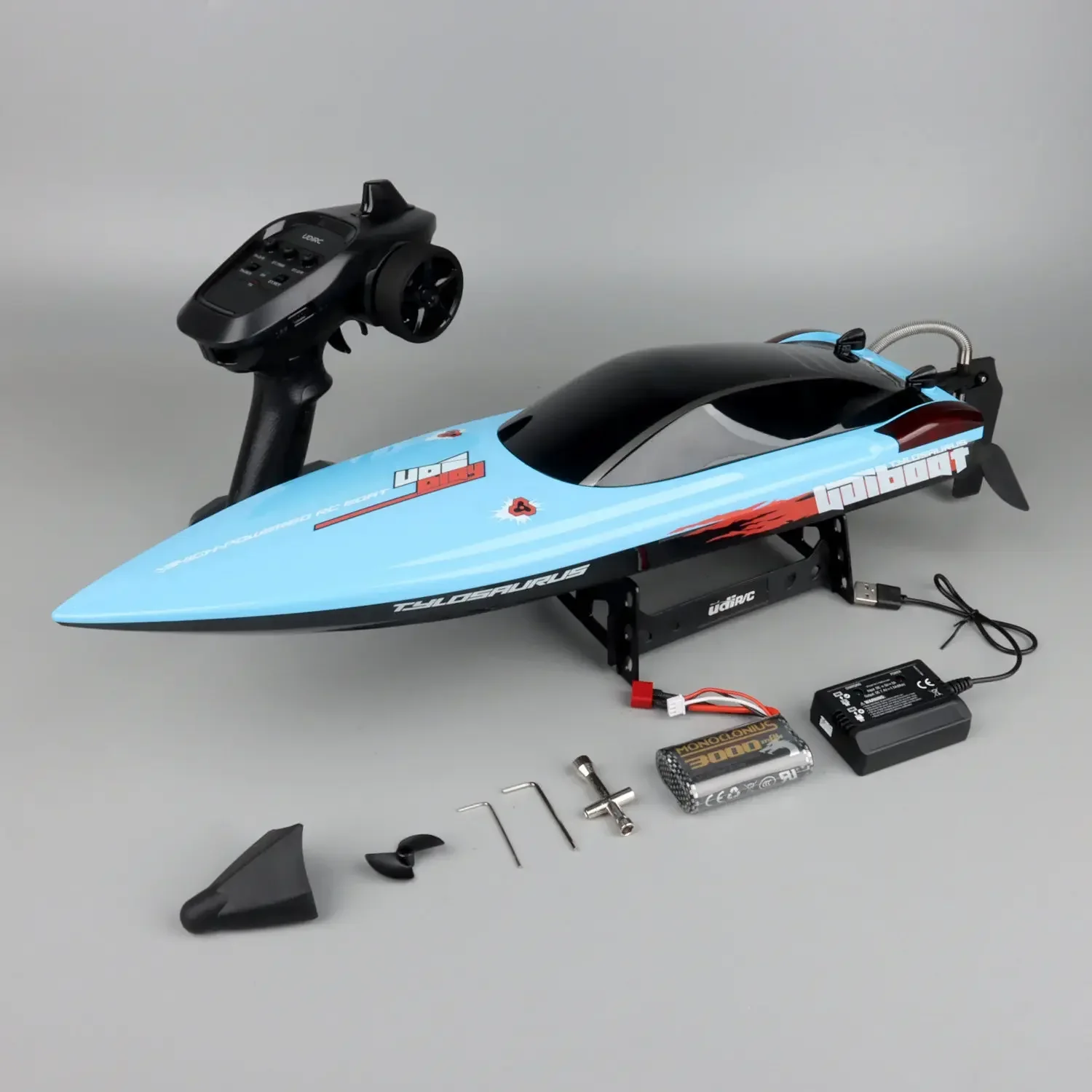 UDIRC High-Speed RC Racing Boat UDI025 Brushless Motor Fast RC Boat Self-Righting & Waterproof Hull for Lake, Pool Outdoor Water