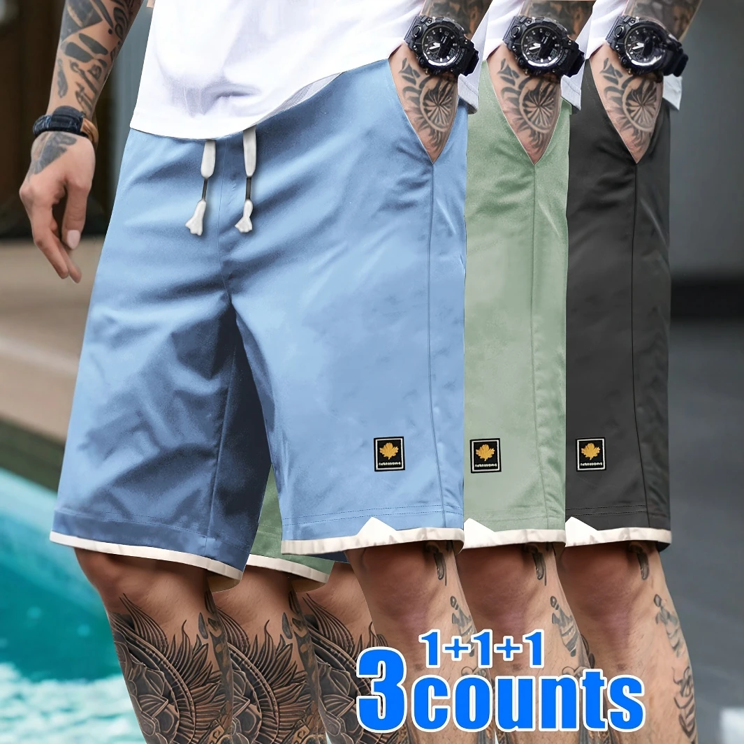 남성용 경량 속건성 여름 반바지 5인치 캐주얼 라운지 컴포트 3팩 스트리트웨어 의류