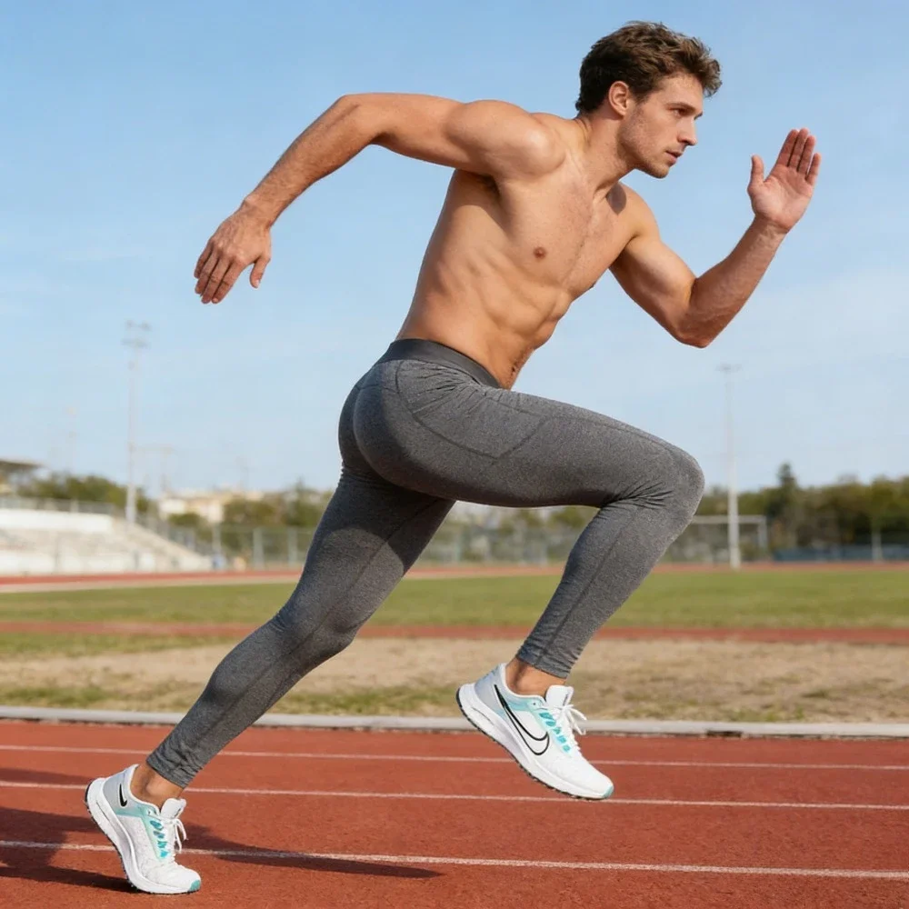 

Мужские осенне-зимние тайтсы для бега — быстросохнущие дышащие брюки с высокой компрессией для тренировок на открытом воздухе и тренажерного зала | Эластичный и теплый