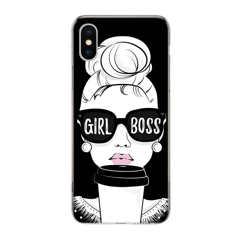 Girl Boss Pink Women Coffee Phone Case Cover For iPhone 11 12 13 Mini 14 15 Plus 16 Pro Max 17 Air 7 8 + SE Art Customized Funda