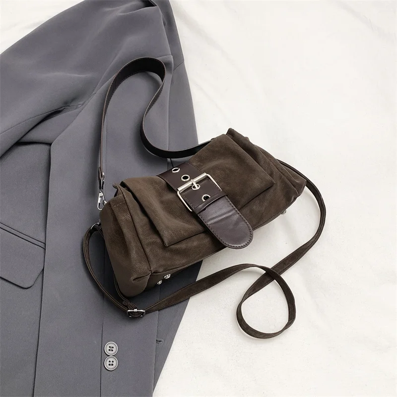 Damen-Achseltaschen aus Kunstwildleder, modische, geraffte Damen-Umhängetasche, Damenhandtasche, kleine Unterarmtasche, Bolsa Feminina – Detail 24