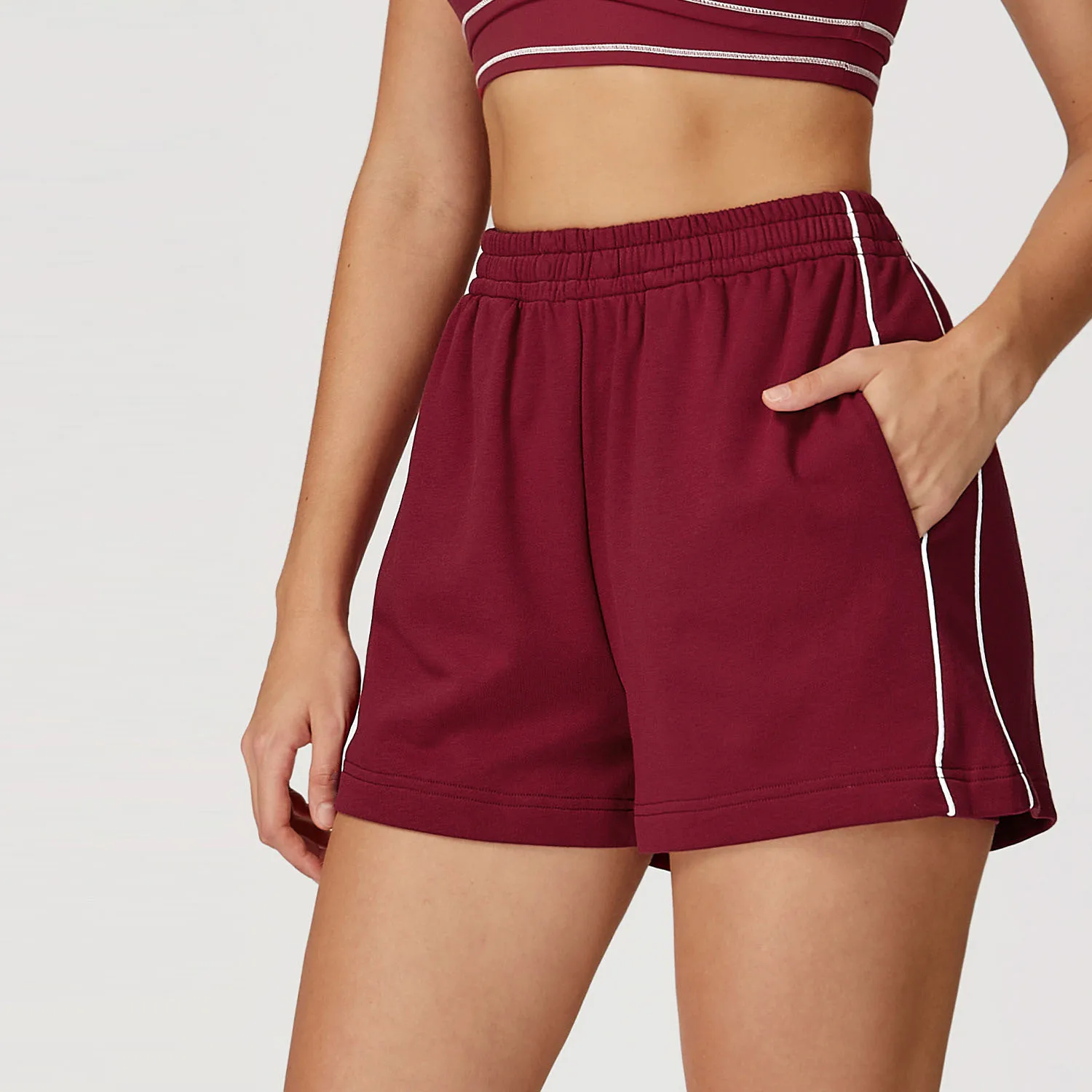 

Свободные прямые джоггеры с высокой талией и карманами — спортивные шорты для активного отдыха и повседневной одежды (дышащие) XL