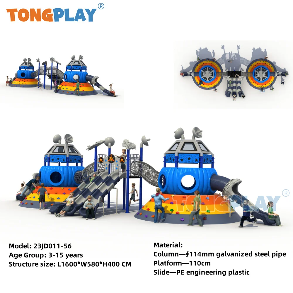 Tong Play-Feliz Escalada Praia Playground para Crianças, Grande Série Base, Equipamento de Slide para Crianças, Parque Exterior, Venda quente, Novo, Hot Sale