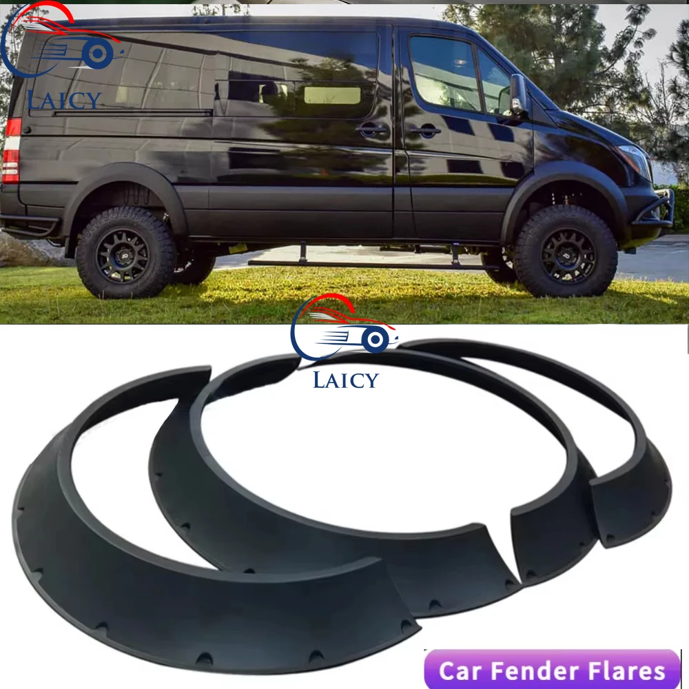 LAICY para Sprinter Van guardabarros de coche bengalas Kit de cuerpo ancho arcos de rueda cubierta protectora guardabarros accesorios de automóvil negro