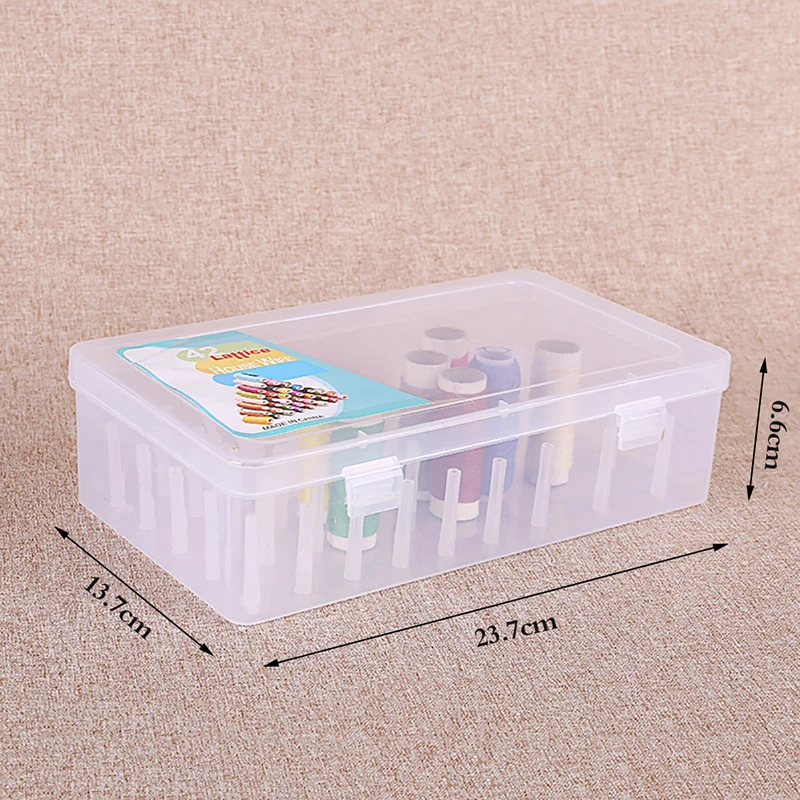 42 Spools Plastic Needle And Thread Box Home Wire Organizer Fishing Line Box Craft Spool Organizer Sewing Organizer