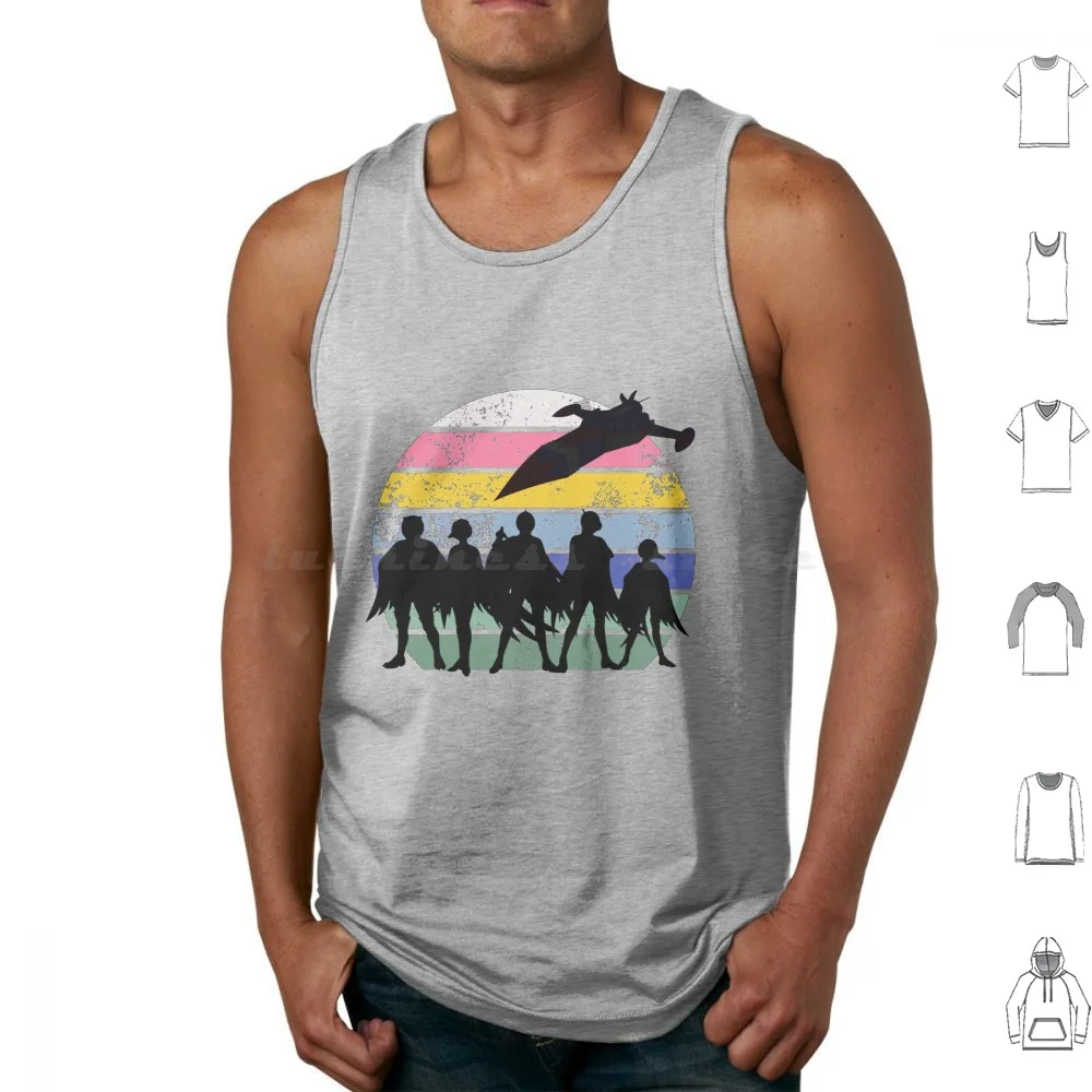 Battle Of The Planets Vintage Retro Sunset Style G Force Tank Tops Print Cotton Battle Of The Planets Botp Gforce Sunset