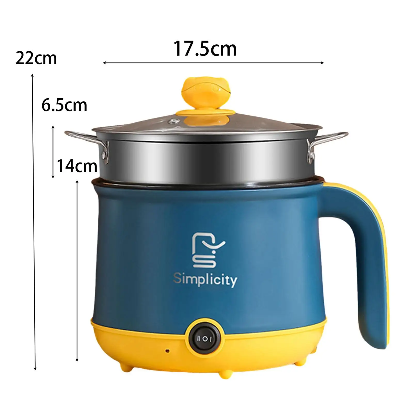 Hot Pot Electric US Adapter Plug Easy to Clean Portable Multipurpose Removable Ramen Cooker for Boiling Steak Eggs Pasta Noodles