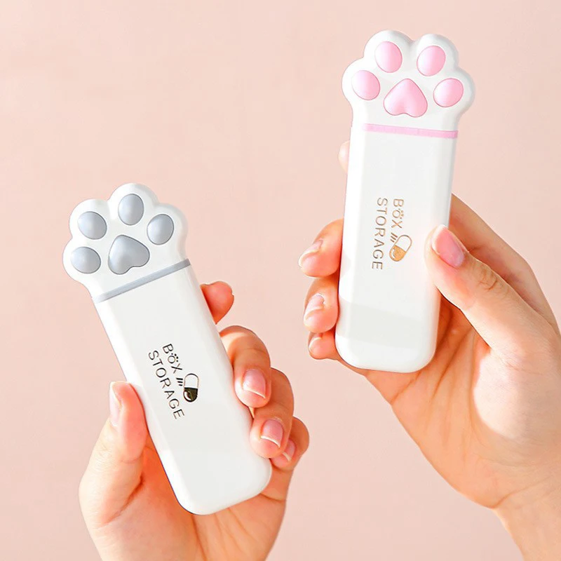 Cute Cat Claw Pill Box Daily Pill Organizer Portable Medicine Container Travel Pill Holder Moisture Proof Pill Case