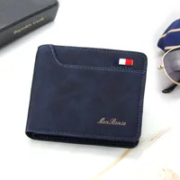 Nuevas carteras cortas para hombre, tarjetero Simple Retro, monedero para hombre, tarjetero de cuero PU de alta calidad, cartera informal de moda para hombre