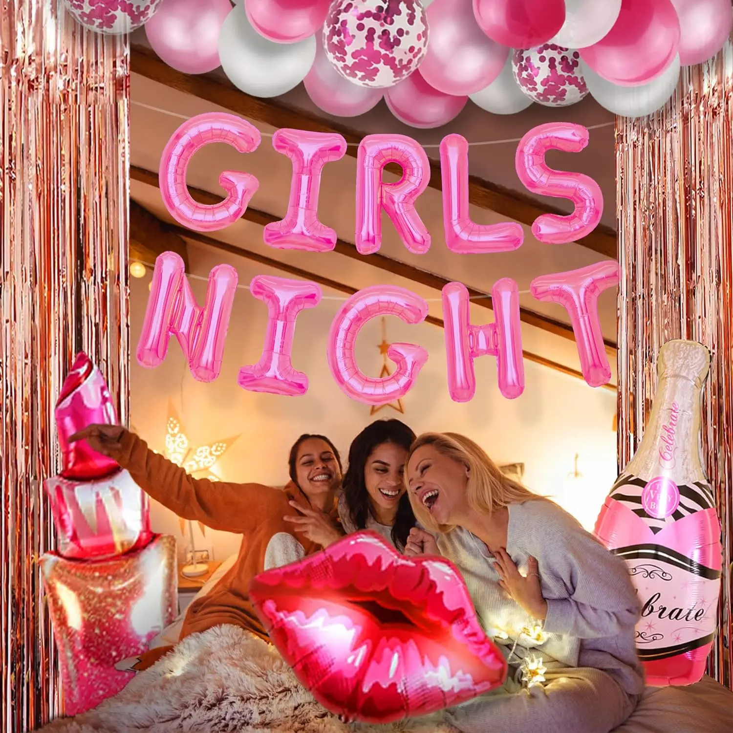 Lventy-Girls Night Party Decoração, só quero Fun Banner, Pijama médio, 45 pcs