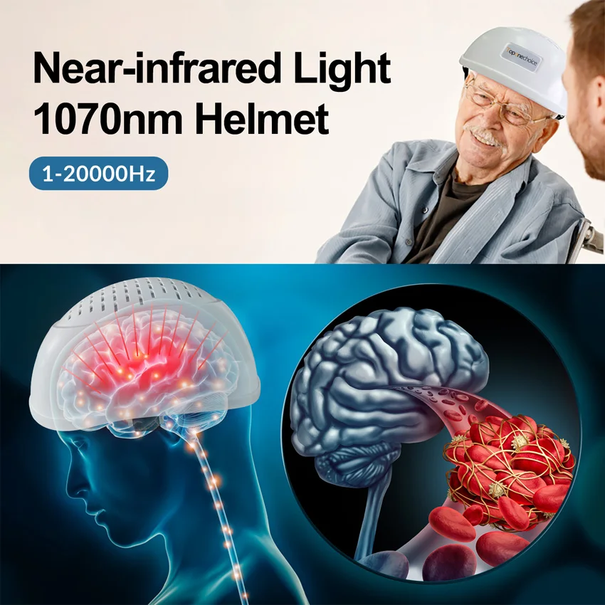 

1070nm Photobiomodulation Helmet LED Infrared Light Therapy Device Brain Stimulation Neuro Cap For Insomnia Depression Anxiety