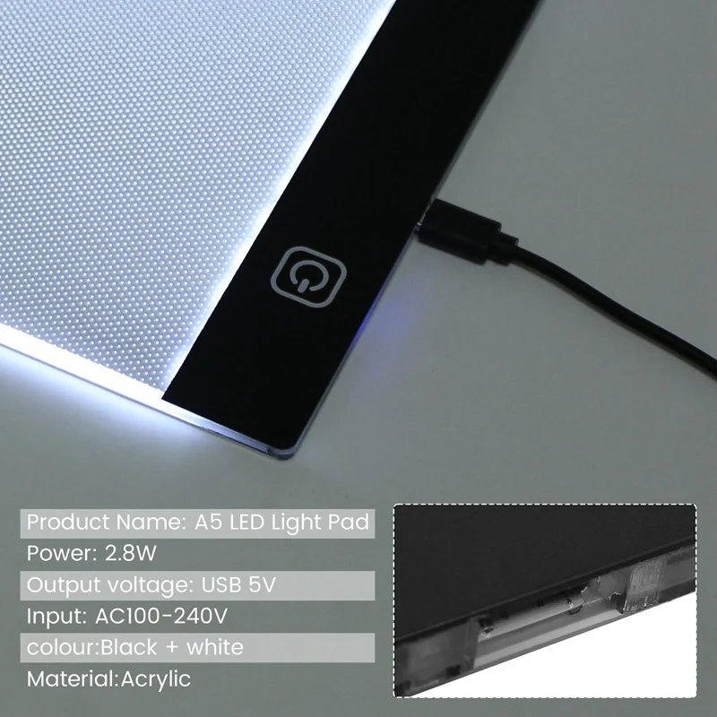 Three Level Dimmable Led Light Pad,Tablet,Tools, Accessories,Diamond Embroidery Eye Protection A5 Size