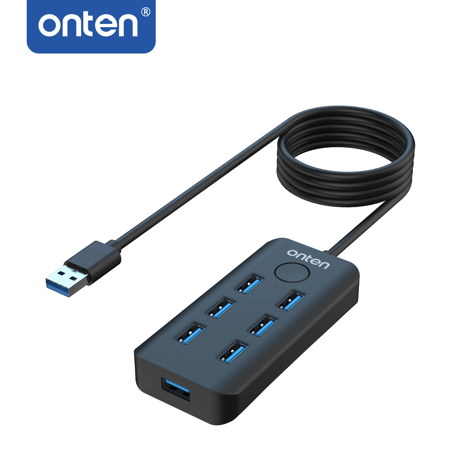 ONTEN ORIGINAL OTN-8120 USB 3.2 Gen 1 7-Port 5G Hub with One-click Lock Screen Button